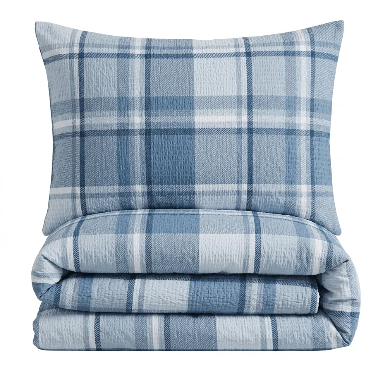 Bellatex povlečení Kostka modrá krep 140x200, 70x90 cm