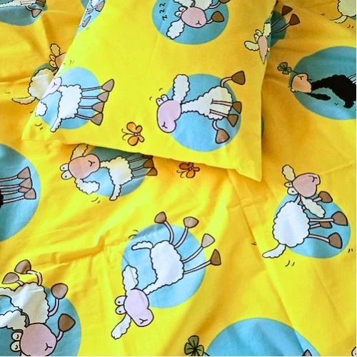 Margitex povlečení Ovečky žluté bavlna 90x135, 40x60 cm