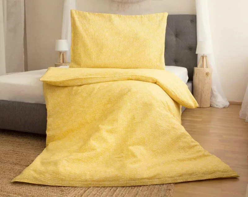 Tibex povlečení Jasmín žlutý krep 140x200, 70x90 cm