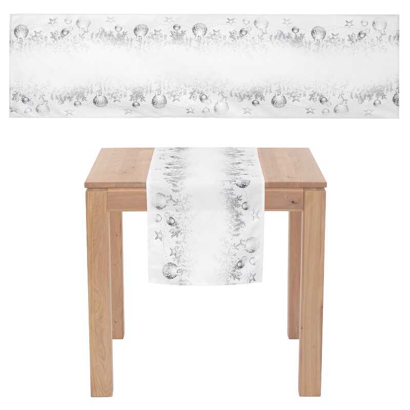 Vánoční ubrus Stříbrné koule 