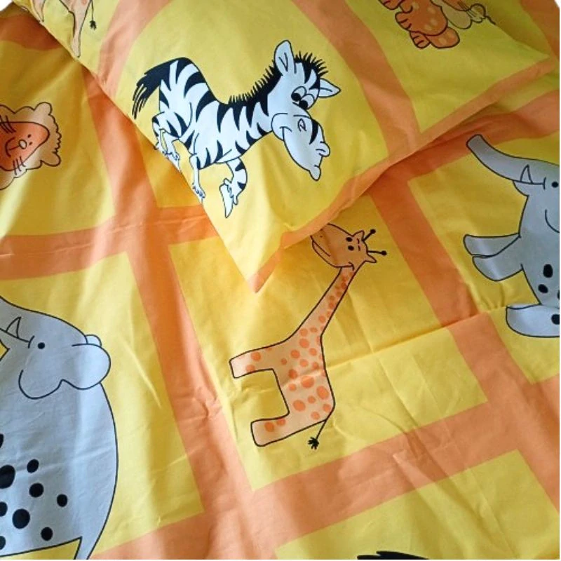 Margitex povlečení Zoo žluté bavlna 90x135, 50x70 cm