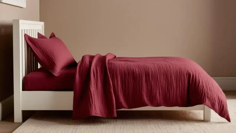 Povlečení Mušelín bordó 140x200, 70x90 cm