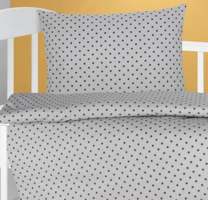 Bellatex povlečení Hvězdička šedá bavlna 90x135, 40x60 cm