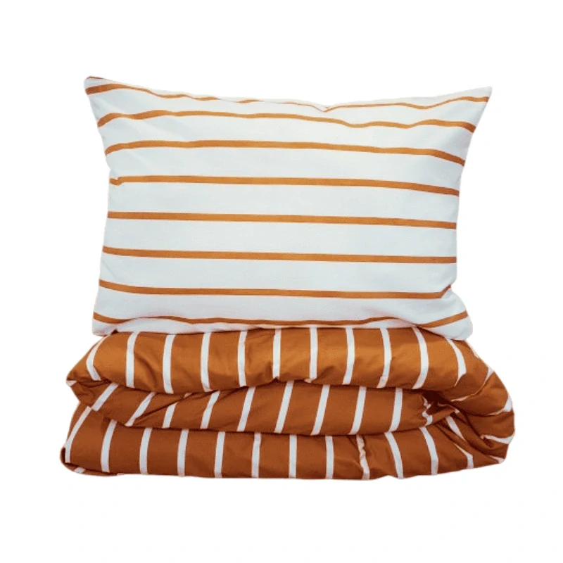 Povlečení Proužky skořicové bavlna 140x220, 70x90 cm