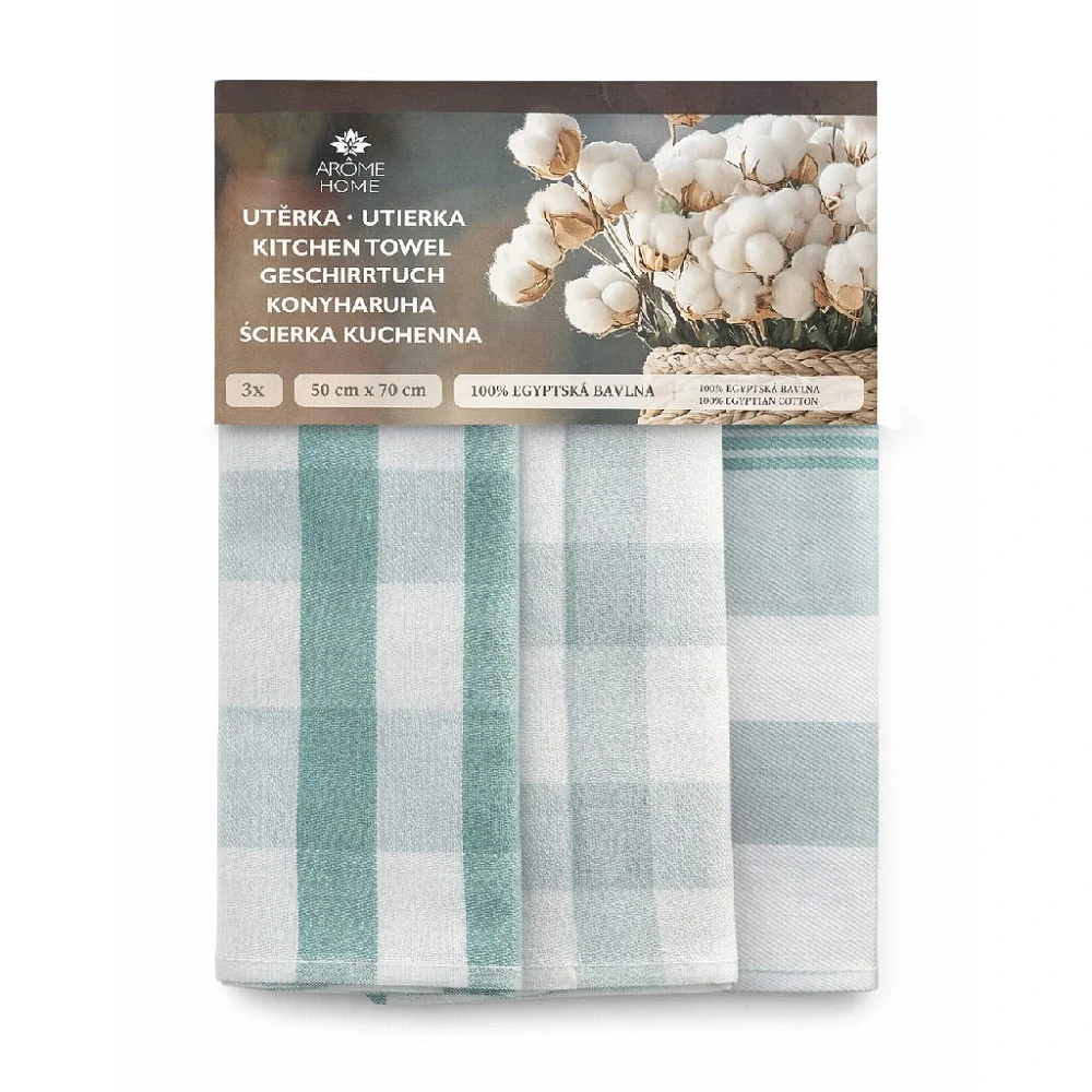 Utěrka Karo mintové, sada 3 ks