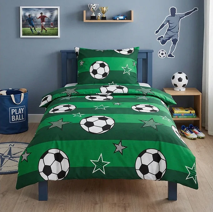 Povlečení Fotbal pruhy bavlna 140x200, 70x90 cm