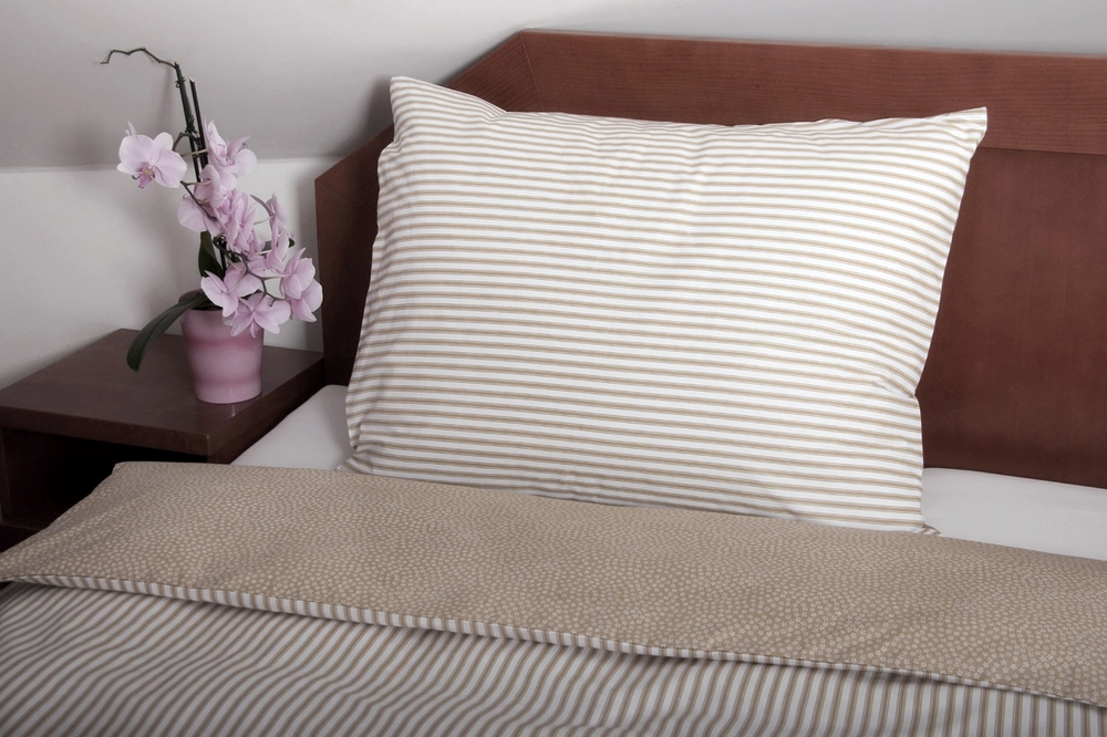 Tibex povlečení Kytička béžová bavlna 140x200, 70x90 cm