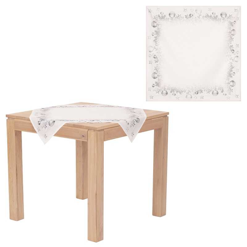 Vánoční ubrus Stříbrné koule 