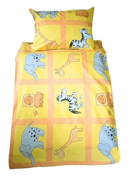 Margitex povlečení Zoo žluté bavlna 90x135, 50x70 cm