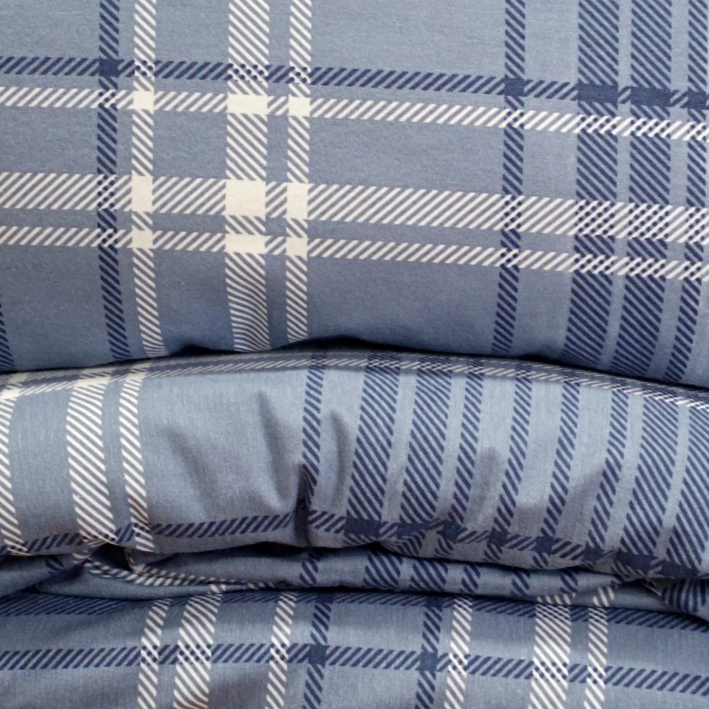 Margitex povlečení Kostka modrá flanel 140x200, 70x90 cm, II.jakost