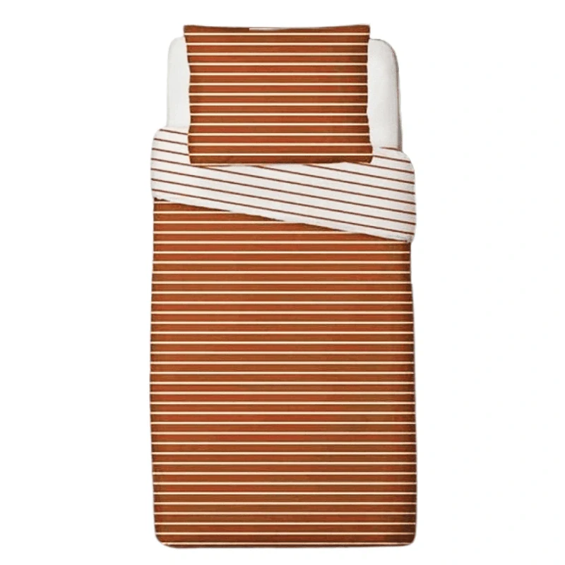Povlečení Proužky skořicové bavlna 140x220, 70x90 cm