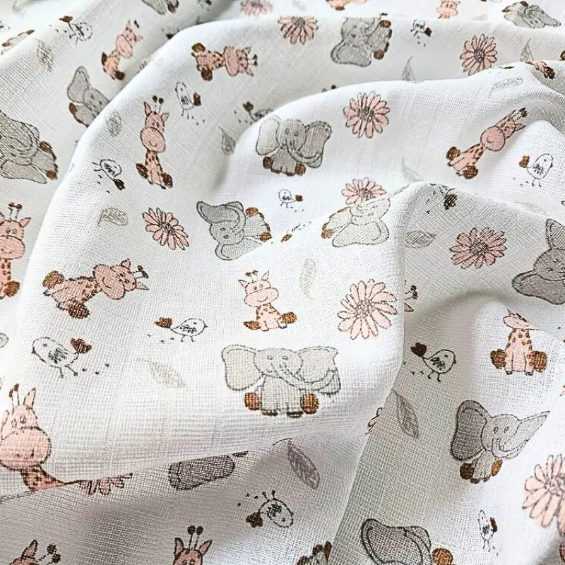 Prem bavlněná plena Zoo růžové 70x70 cm, 4 ks