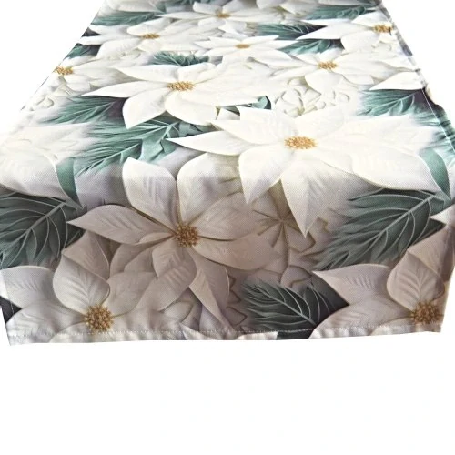 Vánoční ubrus Růže bílá 40x120 cm