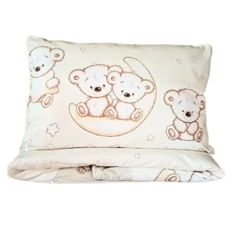 Bellatex povlečení Medvídek béžový bavlna 90x135, 40x60 cm