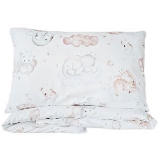 Bellatex povlečení Zvířátka na obláčku bavlna 100x135, 40x60 cm
