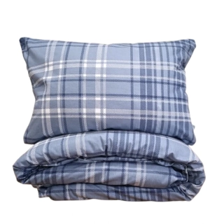 Margitex povlečení Kostka modrá flanel 140x200, 70x90 cm, II.jakost