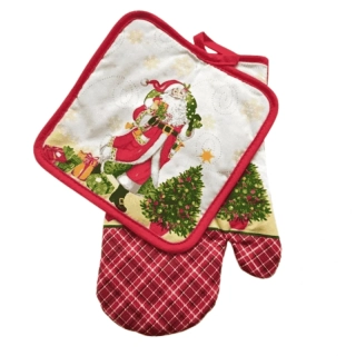 Sada chňapka s podložkou Santa